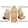 thumbnail image 4 of For Mazda 2,3,6 Car 5 Seat Covers Full Set w/ 4 Pillows Luxury PU Leather Cushion Protector Waterproof Beige, 4 of 10