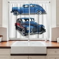 thumbnail image 2 of Ambesonne Vintage Car Kitchen Curtains, Retro Themed Car Print, 55"x45", Blue and Red, 2 of 3