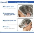 thumbnail image 5 of ProtectX 100 Pack White Disposable Hair Nets, Elastic Head Cover, Bouffant Caps, Sanitation Head Cover for Food Service, Spa Men & Women - 21 inch, 5 of 7