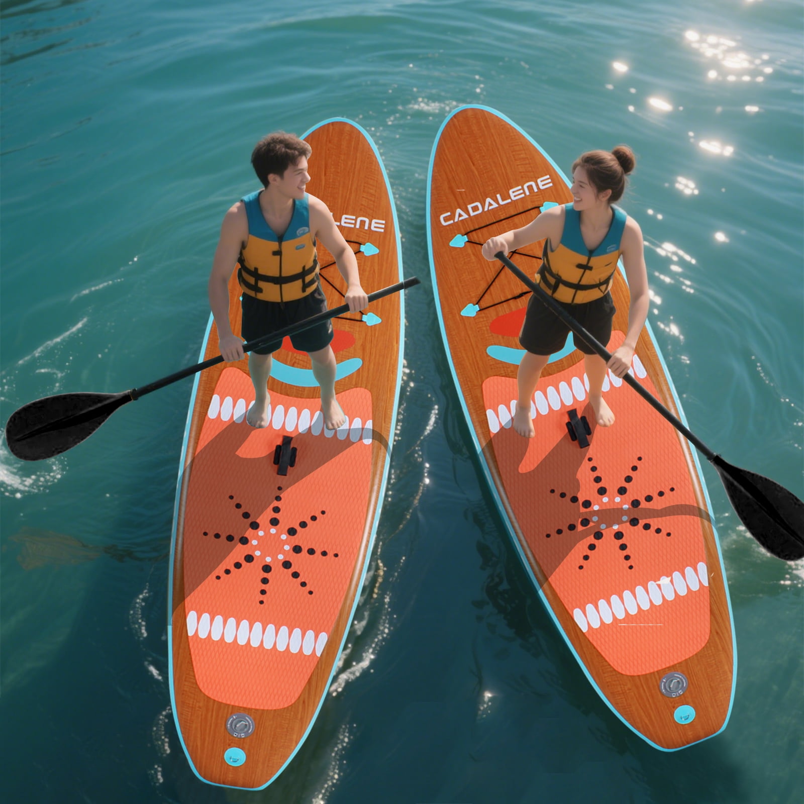CADALENE 10' Inflatable Stand up Paddle Board with Premium SUP Paddle Board Accessories, Non-Slip Comfort Deck for Youth & Adults