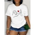 thumbnail image 1 of Dog Print T-Shirt, Casual Short Sleeve Top For Spring & Summer, Women's Clothing, 1 of 6