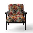 thumbnail image 4 of Designart "Sunset In The Tropics I" Pink Floral Upholstered Accent Chair - Cottage Arm Chair For Living Room, 4 of 7