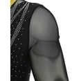 thumbnail image 3 of Runhomal Combinaison de Danse de Salon Tango Latin à Col en V Profond avec Strass Scintillants pour Hommes Jaune TG, 3 of 7