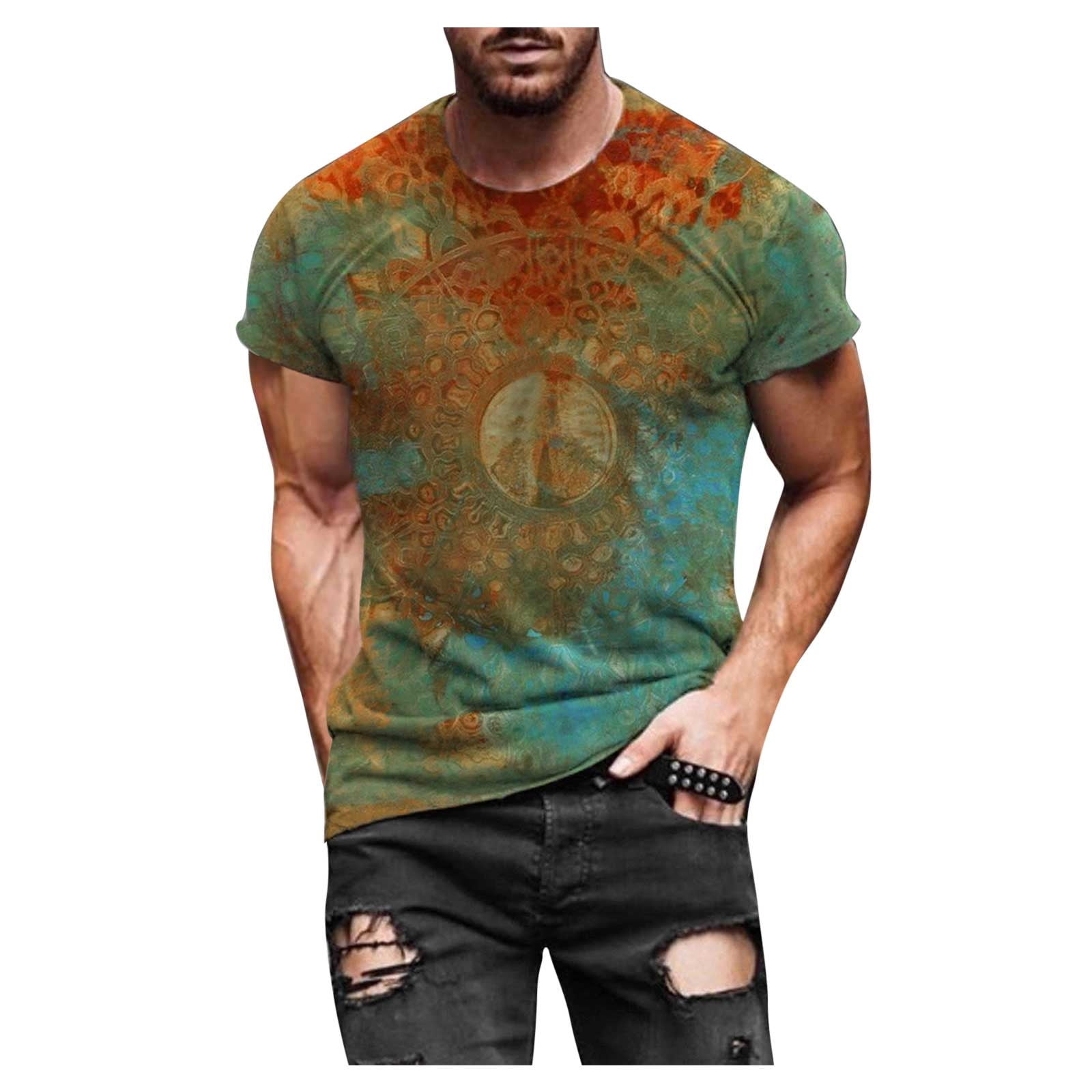 Oxodoi Sales Clearance Mens Tshirts Short Sleeve Men's Street Fashion ...