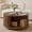 Walnut, variant on Spruce & Spring 31.5" Round Lift-Top Coffee Table with Storage, Fluted Drum Table with Sliding Door & Curved Pet Opening, Mid-Century Modern Wood Coffee Table for Living Room and Small Spaces, Walnut