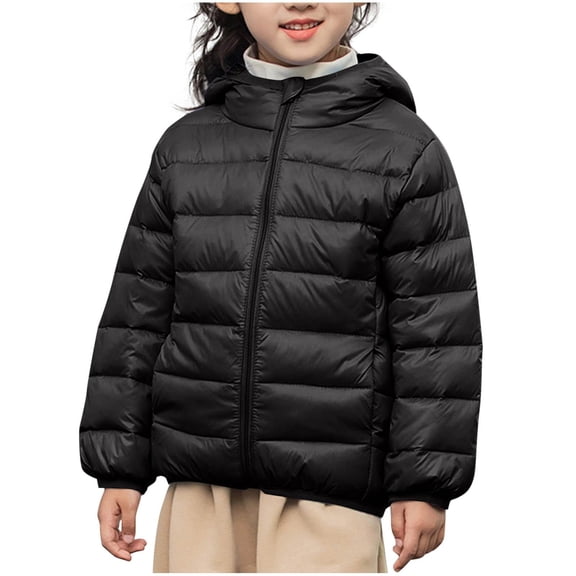 Children's Coats Fashion Jacket Solid Color Casual Sports and Thick Down