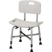 NOVA Medical Products Heavy Duty Shower & Bath Chair with Back 500 lb, White, 1 Count