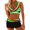 Green, variant on Summer Beach Bikini Skinny Gathered Tied Rope Flat Corner Swimsuit