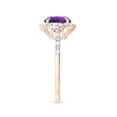 thumbnail image 3 of ANGARA Natural 1.7 Ct. Amethyst with Diamond Halo Engagement Ring in 14K Rose Gold for Women (Ring Size: 3.5), 3 of 10