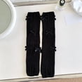 thumbnail image 5 of Yuanlong Womens Leg Warmers Ribbed Knit With Bow Detail Knee-High Stirrup Socks Stretchy Spring Wear Fashion Slouch Socks, 5 of 5
