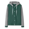 thumbnail image 2 of Puntoco Mujeres Casual Pullover Patchwork Color Manga Larga Con Capucha Bolsillo Blusa Tops Sudaderas Liquidación Puntoco Puntoco-1407, 2 of 7