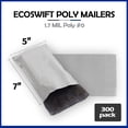 thumbnail image 2 of EcoSwift Brand Premium Poly Shipping Bag Waterproof Durable Self-Seal Mailer 1.7 Mil, 5 in. x 6 in. (Size 0s), Solid Gray, 300-Pack, 2 of 6