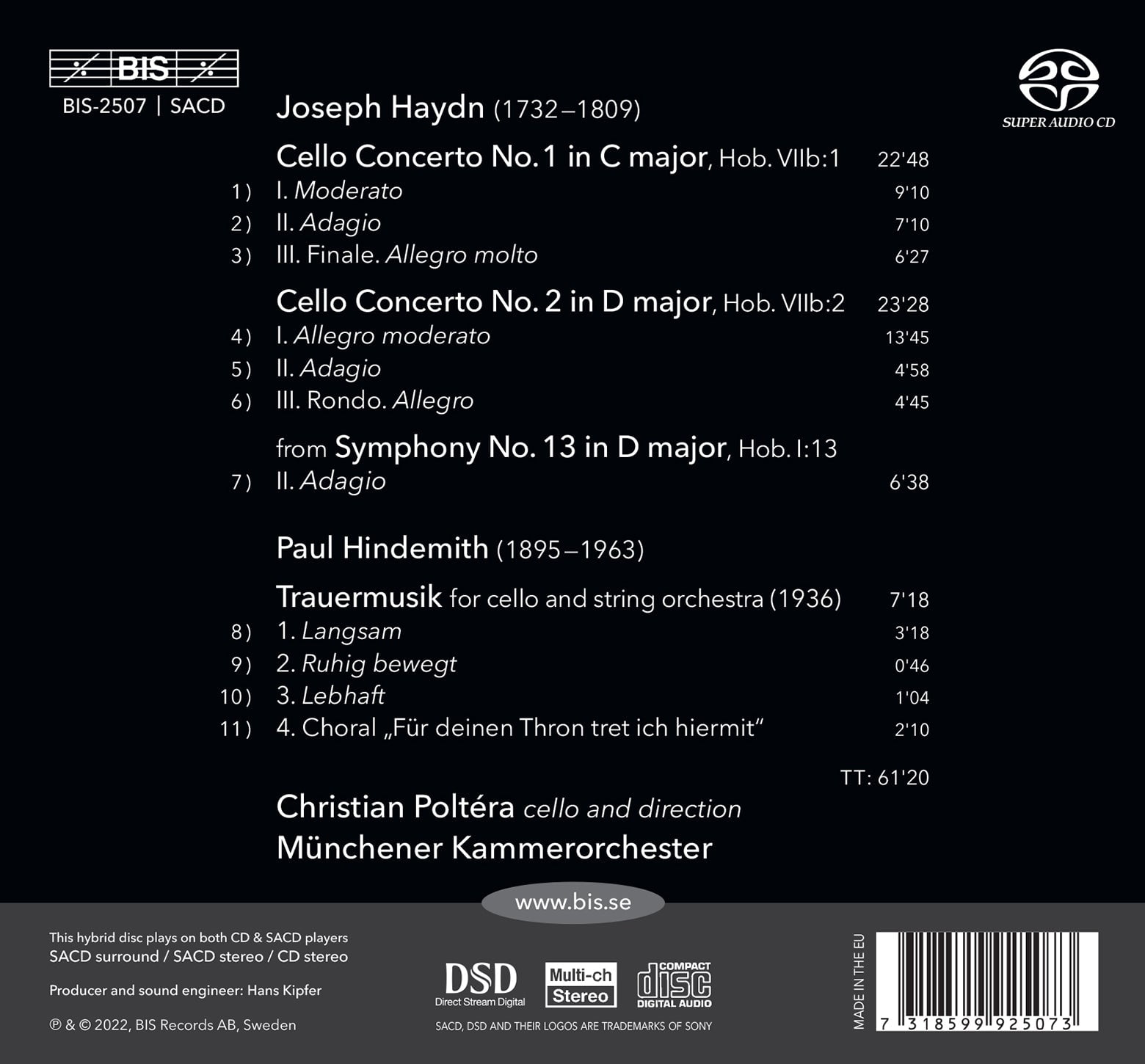 Christian Poltera - Cello Concertos - Music & Performance - SACD