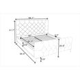 thumbnail image 6 of Bella Mid Century Modern Dark Gray Velvet Upholstered Queen Platform Bed, 6 of 6