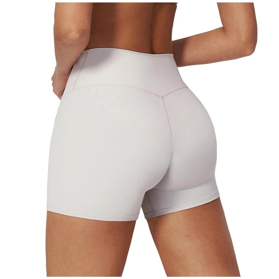 felwors Seamless Wrapped Biker Shorts High Waisted Tummy Control Running Workout Yoga Shorts Grey for Size XL