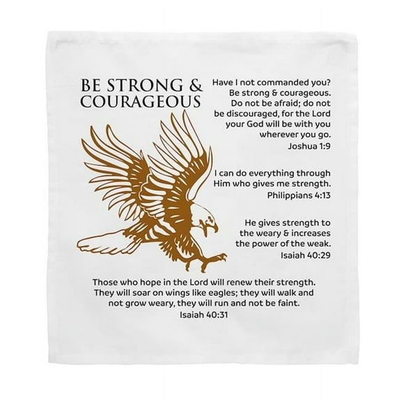 Swanson Christian Supply 264703 8 x 8 in. Prayers In My Pocket Strong & Courageous Cloth - Pack of 6