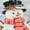 Snowman White, variant on Sunnydaze 17.5" x 29" Indoor Holiday Entrance Mat - Cardinal Red