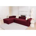 thumbnail image 6 of TOPCHANCES L Shape Sofa Cover, Sectional Couch Slipcover with 2pcs Pillowcases, Spandex Non Slip Furniture Protector for L-Shape 3 Seater + 4 Seater Corner Couch (Burgundy), 6 of 9