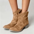 thumbnail image 6 of Purcolt Womens Faux Suede Ankle Boots Vintage Trendy Pointed Toe Block Heel Short Booties Comfort Elegant Slip-on Western Cowgirl Boots for Travel Vacation Concert, 6 of 9