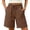 Coffee, variant on Only Moment Womens Shorts Cotton and Linen/Wash Water Wrinkled Cloth with Pockets High Waisted Stretch Knee Length Shorts for Women Summer Walking Biker Shorts Coffee,M