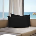 thumbnail image 3 of Black Outdoor Pillow Covers 20x12 Inch Lumbar Pillow Covers Set of 2 Waterproof Decorative Throw Pillow Cases Solid Color Farmhouse Black Cushion Covers for Patio Furniture Garden Couch Sofa, 3 of 8