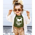 thumbnail image 2 of Three Rex Square T-Rex Dinosaur 3rd Birthday Shirts for Baby Toddler & Youth Boys & Girls White on Military Green Shirt 4T, 2 of 5