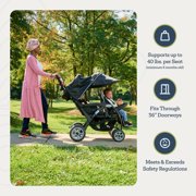 Foundations Gaggle Compass 4-Seat Quad Stroller, Reclining Seats with Canopy, Red