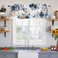 thumbnail image 4 of 2 Panels Vintage Blue Floral Valance for Windows, Farmhouse Watercolor Flower Butterflies Light Filtering Kitchen Curtains, Rod Pocket Window Treatment Curtain Valances for Living Room, 54"x18", 4 of 9
