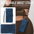 thumbnail image 4 of Designed for Samsung Galaxy A16 5G/4G Case Wallet, Flip Folio Cover with Embossed PU Leather Stand Credit Card Holders Slots Wrist Strap Full Body Protection Phone Case for A16 5G/4G - Blue, 4 of 10