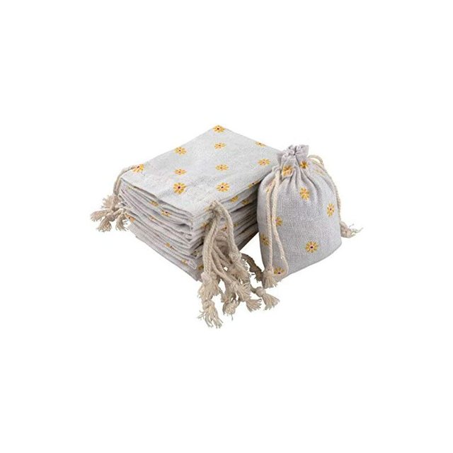 Bolsas de algodón para 20 piezas, bolsa de tela pequeña, bolsa de regalo con bolsas con cordón, bolsas de lino para dulces, joyería de boda, Navidad, bricolaje, 12x9cm esquí esquí Gafas de esquí