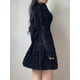 thumbnail image 4 of Elegante minivestido de terciopelo liso con aberturas, manga larga, corte en A, para mujer, atuendos casuales de moda para otoño, económicos, 4 of 6