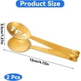 thumbnail image 4 of TEXIJUSO2 Pcs Tea Bag Squeezer, Stainless Steel Tea Bag Squeezer Tongs Tea Filter Spoon Clamp Tea Strainer Holder Clip Suitable for Gripping Loosing Leaf, Ice Cube, Sugar and Lemon Slice(Gold+Silver), 4 of 8