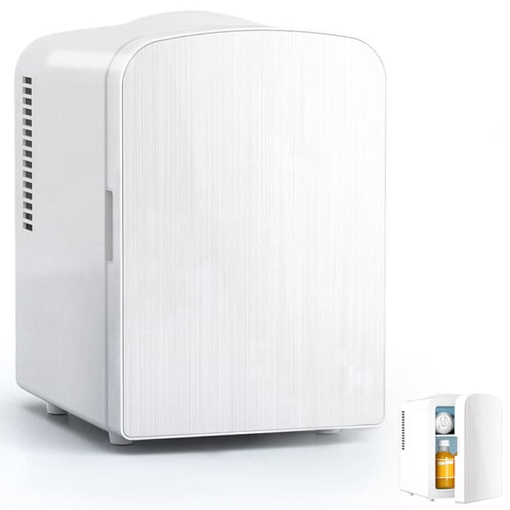 DAMAI Antarctic Star Compact Refrigerator,Small Cooler for Cosmetics, Beverage and Food,Portable Mini Fridge,Skin Care 4L Capacity/6 Cans, Cooler and Warmer for Bedroom, Car, Office & Dorm,White