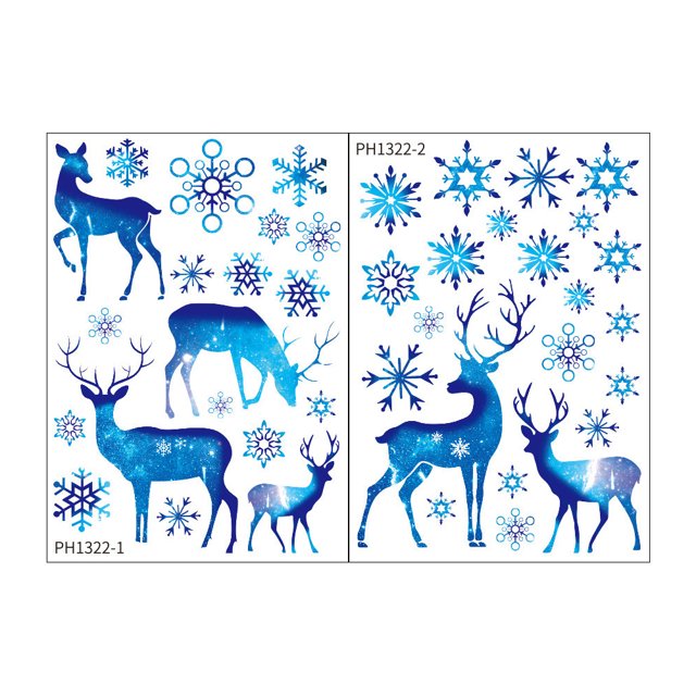 MasteelfCA 1Pc DIY Graduated Blue PVC Removeable Sticker Decor Elk Window Sticker