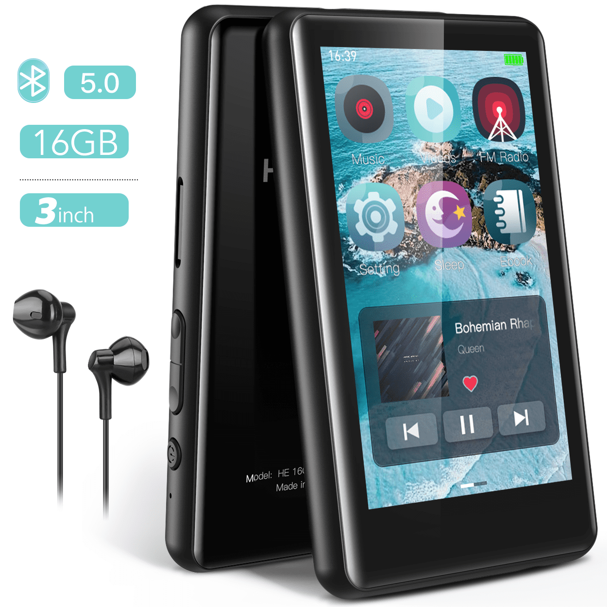 Hommie Bluetooth MP4 Player, Touch Screen, Compatible Video, Games, FM