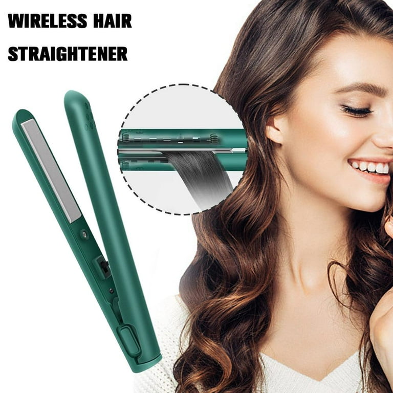 Wireless Mini Portable Hair Straightener for Straight and Curling Dual-Use O1Z4