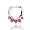 thumbnail image 1 of 1Pcs Bijou de Piercing Corporel en Acier Chirurgical en Forme de U avec Strass (Rose), 1 of 3
