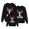 thumbnail image 3 of MIASHUI Ensemble de Pyjamas Assortis pour la Famille Shorts de Noël pour Enfants Imprimé Lettre Col Rond Manches Longues Chandail en Molleton Sans Capuche Femmes,G, 3 of 6
