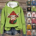 thumbnail image 4 of Christmas Sweatshirts for Women 2025 Cow Print Tops Festive Western Graphic Pullover for Cozy Fleece Hoody Casual Holiday Style Christmas Hoodie White L, 4 of 4
