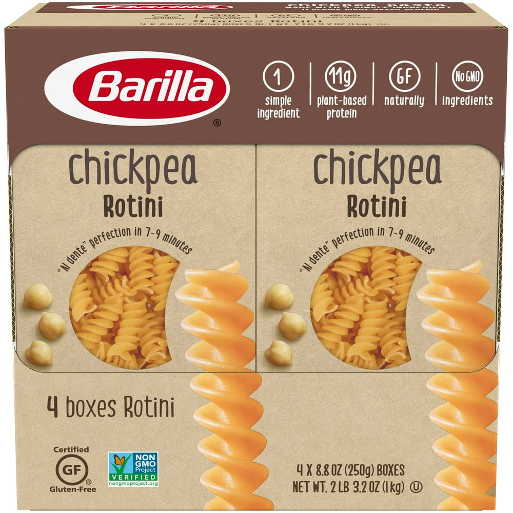 Barilla Legume Pasta Chickpea Rotini, 8.8 oz (Pack of 4) Gluten Free ...