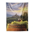 thumbnail image 5 of ONETECH  Winery Tapestry, Vineyard in Chianti Tuscany Italy Autumn Sunrise Dramatic Clouds, Wall Hanging for Bedroom Living Room Dorm Decor,Lime Green, 5 of 7