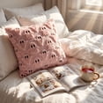thumbnail image 3 of Halloween Ghost Pillow Covers 16x16 inch 1pc,Pink Tufted Fuzzy Cozy Knit Cute Spooky Pattern Soft Plush Accent Throw Pillow Cases,Sofa Cushion Cover Festive Decor for Couch Chair Bed, 3 of 5