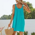 thumbnail image 4 of Vestidos para mujer Vestido de verano sin mangas con tirantes finos Camiseta plisada lisa DM, 4 of 5