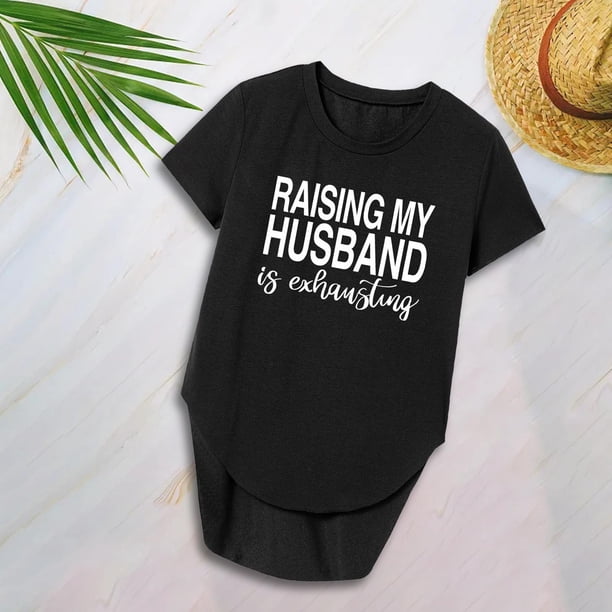 Camiseta de manga corta para mujer, camiseta de cuello redondo de ajuste regular para acampar, desplazarse, caminar, uso diario XL