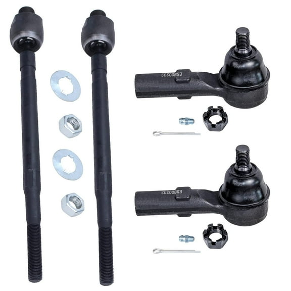 Detroit Axle - Front 4pc Tie Rods for 06-14 Honda Ridgeline, 4 Inner and Outer Tie Rod Ends 2006 2007 2008 2009 2010 2011 2012 2013 2014 Replacement