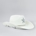 thumbnail image 2 of RUINIXCW Women Cowboy Hat Shinny Rhinestone Star Cowgirl Hat Wide Brim Diamond Felt Western Hat Wedding Music Carnival Dress-up Party Costume Accessories, 2 of 4