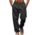 thumbnail image 3 of LIBRCLO Mens Sweatpants Casual Solid Color Elastic Waist Fleece Lined Fall Fashion Jogger Pants, 3 of 8