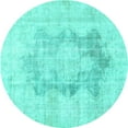 thumbnail image 1 of Ahgly Company Machine Washable Indoor Round Persian Turquoise Blue Traditional Area Rugs, 3' Round, 1 of 4