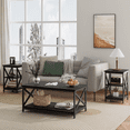 thumbnail image 4 of Meteorleg Wood Living Room 3-Piece Table Sets - Includes X-Design Coffee Table & Two 3-Tier End Side Tables,Easy Assembly Home Accent Furniture, 4 of 10