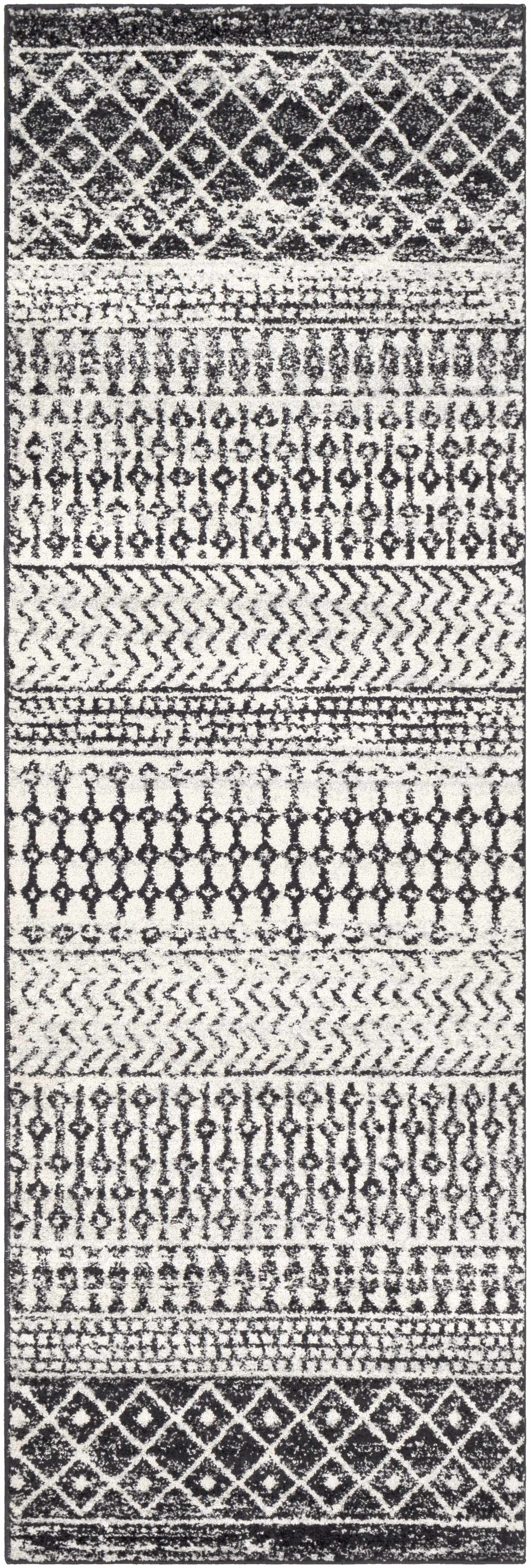 Hauteloom Constantinople Living Room, Bedroom Area Rug - Bohemian/Global - Black, Gray, Light Gray - 10' x 13'